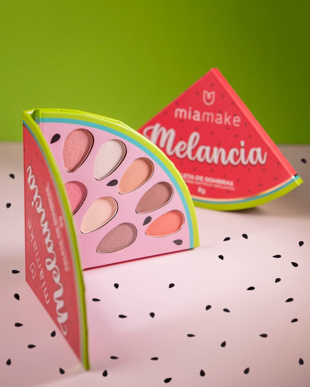 Paleta Melancia 8 Cores Mattes e Cintilantes – Mia Make