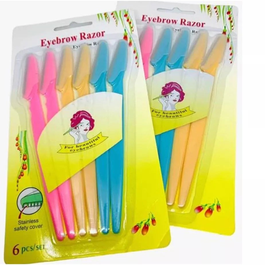 Kit Com 6 Navalhas para sobrancelha EyeBrow Razor